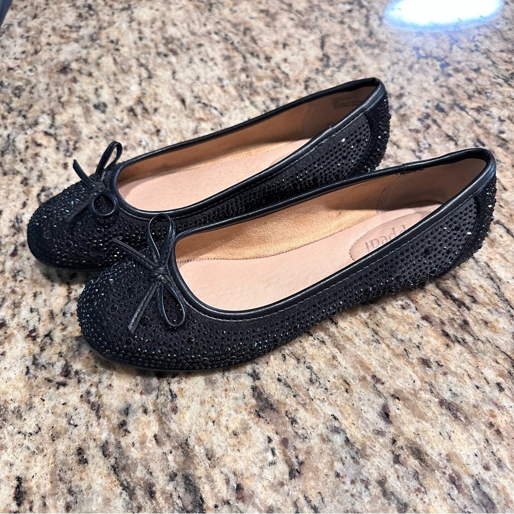 X appeal women’s  black rhinestone slip on shoe